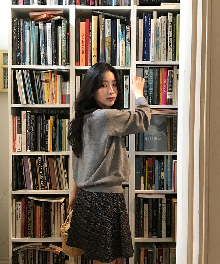 ルーズフィットウールVネックニット(6color) GREY