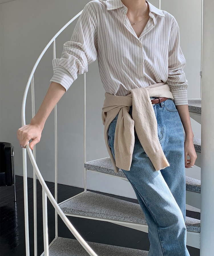 ルーズフィットウールVネックニット(6color) BUTTER BEIGE