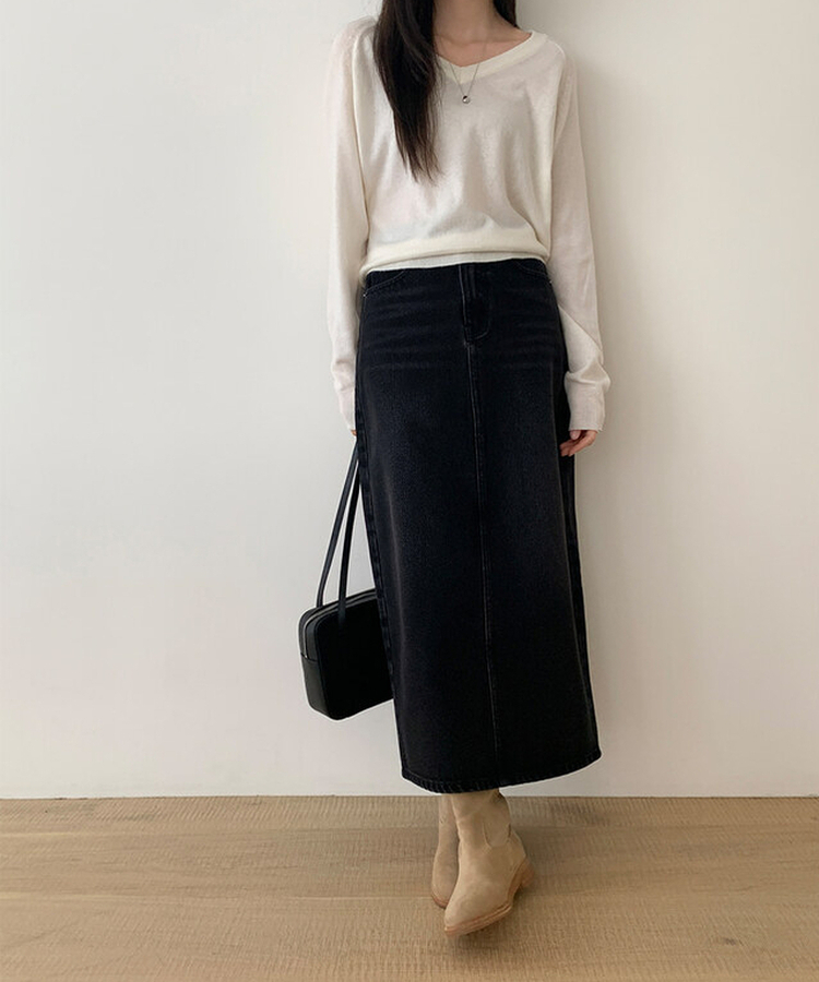 ルーズフィットウールVネックニット(6color) CREAM