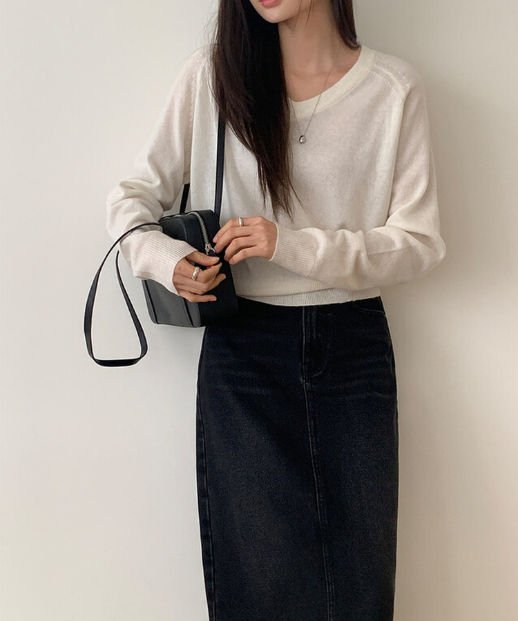 ルーズフィットウールVネックニット(6color) CREAM