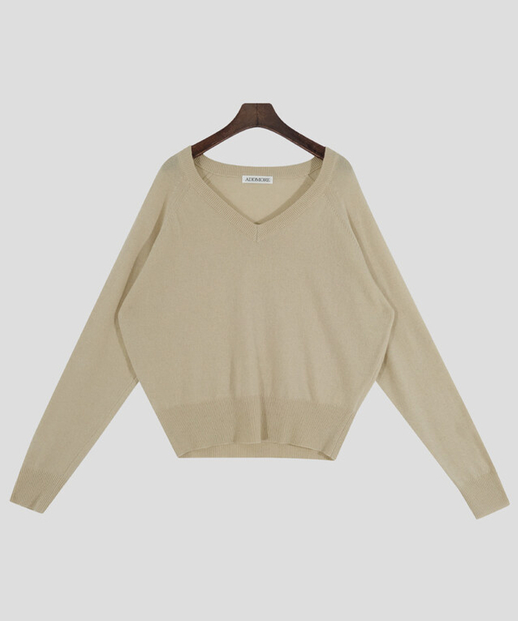 ルーズフィットウールVネックニット(6color)