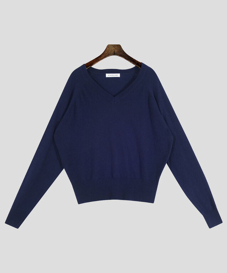 ルーズフィットウールVネックニット(6color)