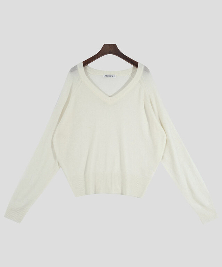 ルーズフィットウールVネックニット(6color)