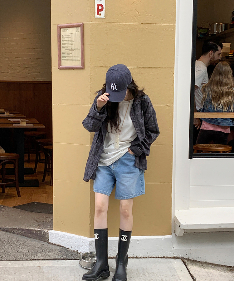 タウンルーズフィットチェックシャツ CHARCOAL BLACK