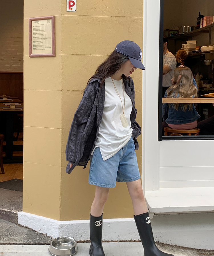 タウンルーズフィットチェックシャツ CHARCOAL BLACK