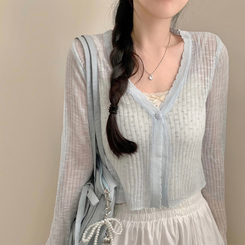 블루베리 잔꽃 레이스 리본 발레코어 끈나시 레이어드 나시 탑 여름옷 봄옷 휴가룩 크림