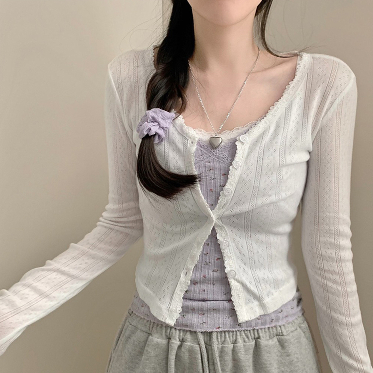 フラワーレースレイヤードキャミソール(5color) LIGHT PURPLE