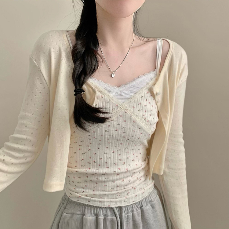 フラワーレースレイヤードキャミソール(5color) CREAM