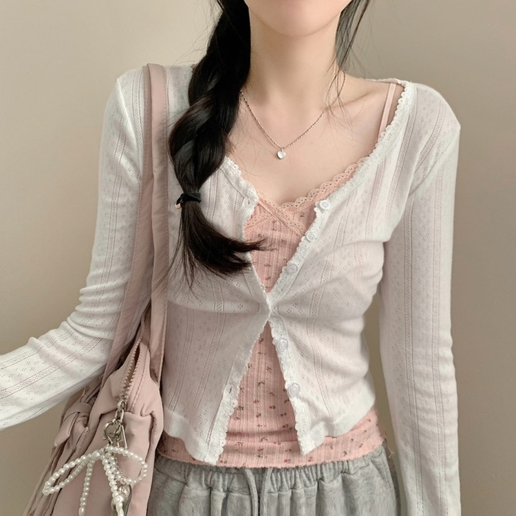 フラワーレースレイヤードキャミソール(5color) LIGHT PINK