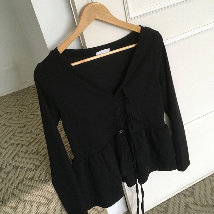 ティアードフリルリボン長袖Tシャツ