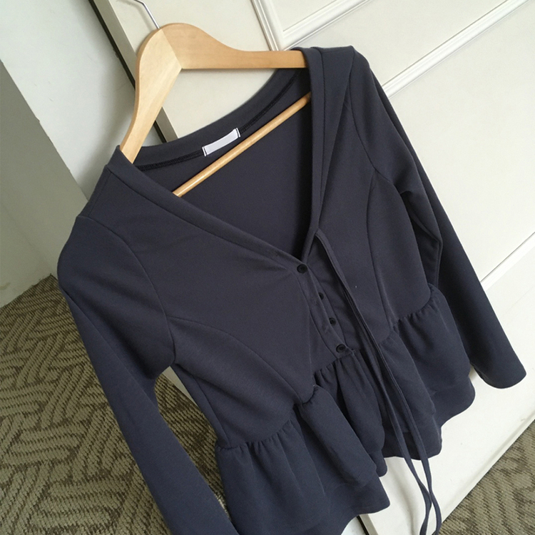 ティアードフリルリボン長袖Tシャツ
