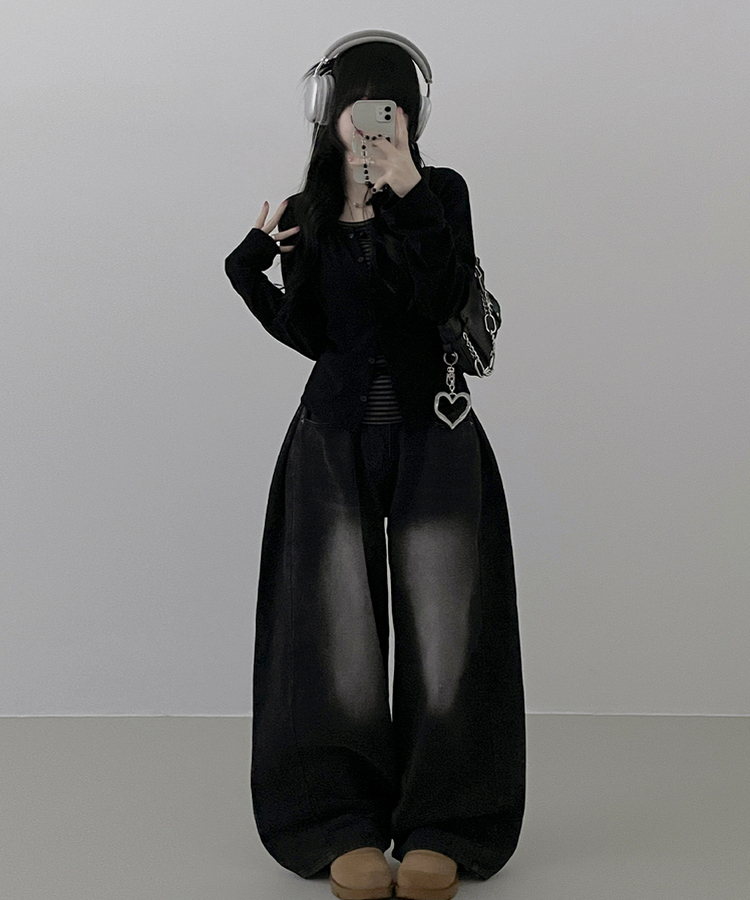 ーダーレイヤードカーディガン BLACK