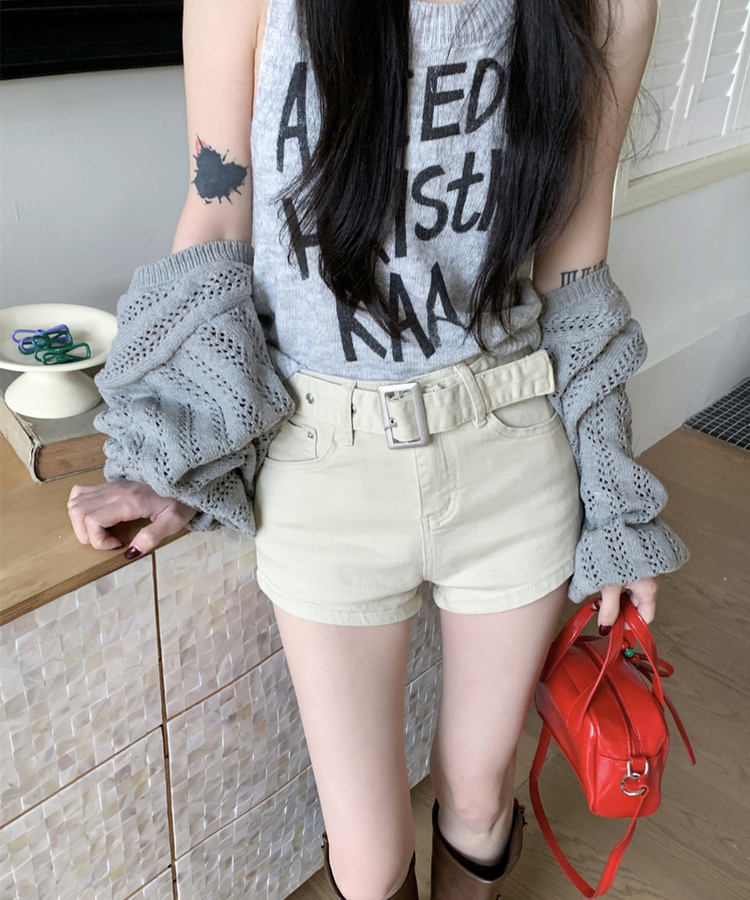 バックルショートパンツ EGG BEIGE