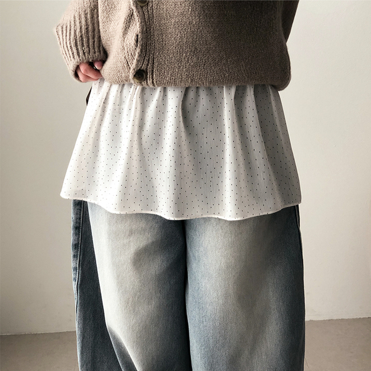 ドットシフォンレイヤードラップスカート IVORY
