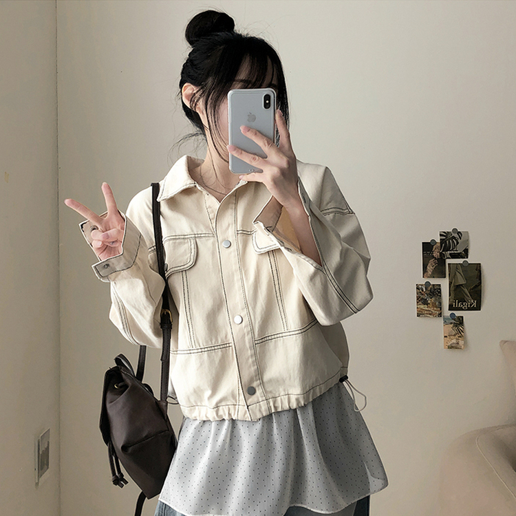 ドットシフォンレイヤードラップスカート IVORY