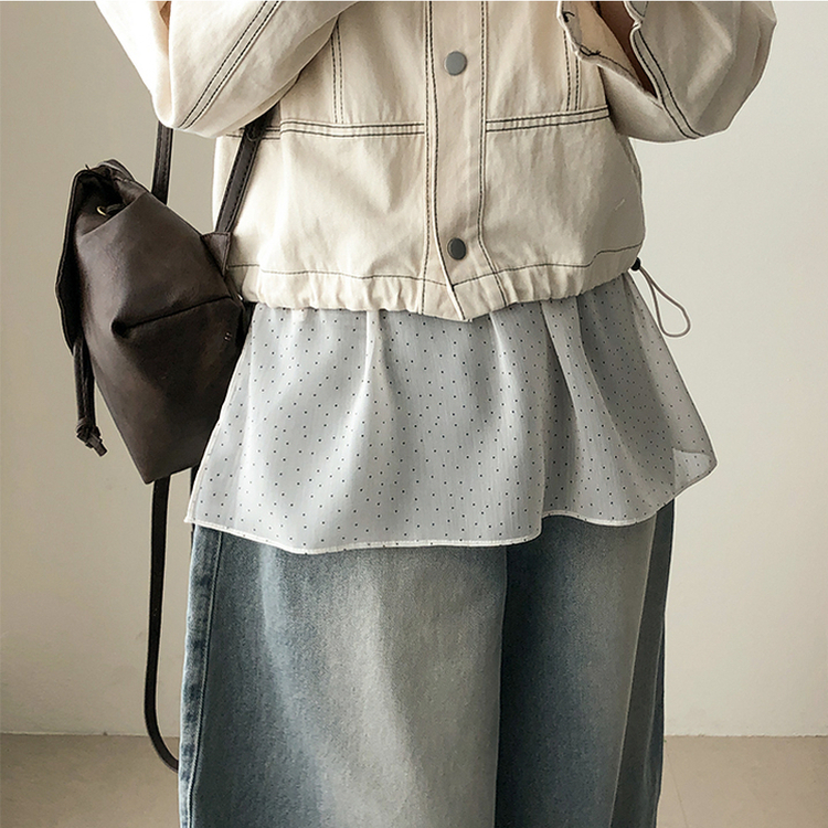 ドットシフォンレイヤードラップスカート IVORY