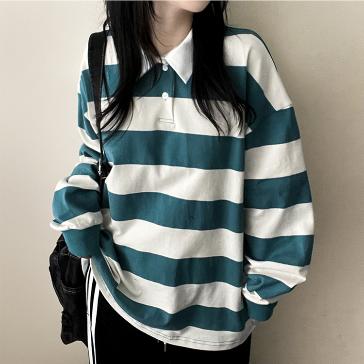ストライプカラートレーナー(6color) MINT IVORY