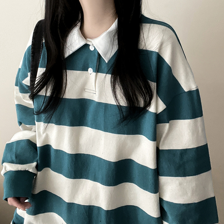 ストライプカラートレーナー(6color) MINT IVORY