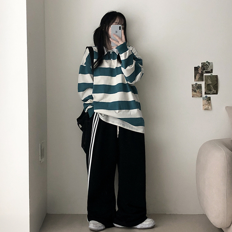 ストライプカラートレーナー(6color) MINT IVORY