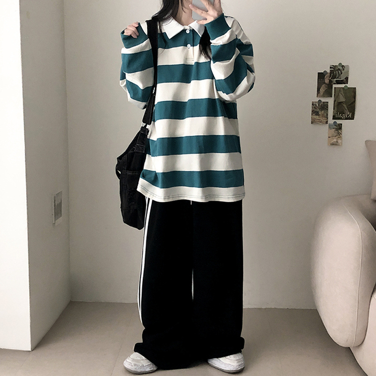 ストライプカラートレーナー(6color) MINT IVORY