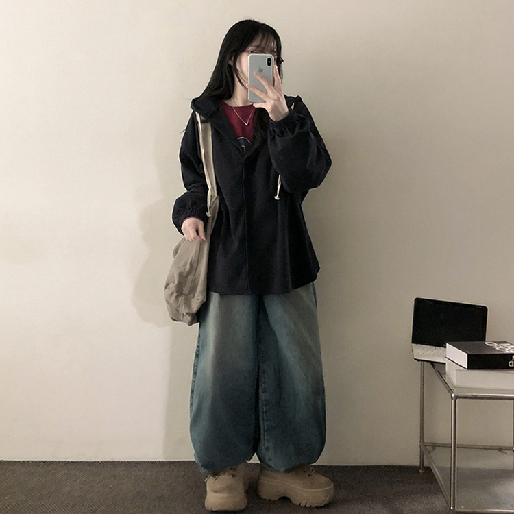 コーデュロイフードシャツ CHARCOAL