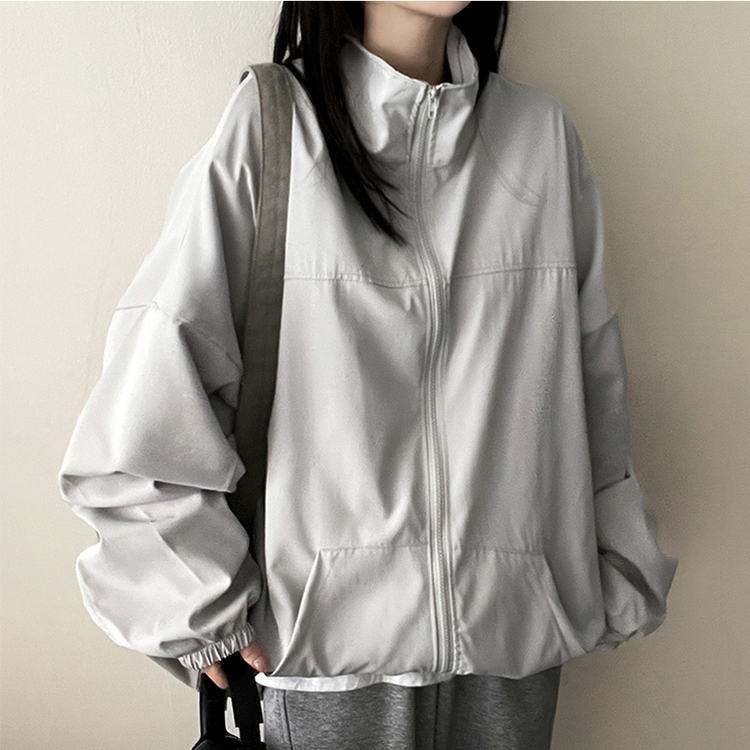 ロニーハイネックウィンドブレーカー GREY
