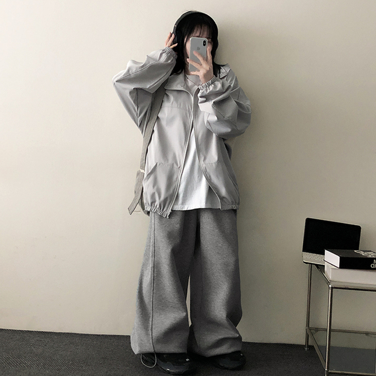 ロニーハイネックウィンドブレーカー GREY