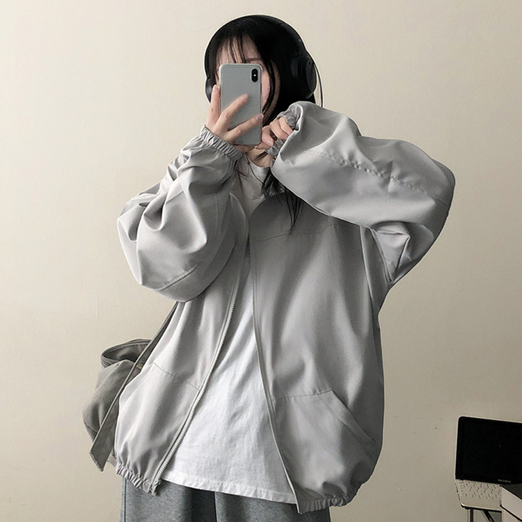 ロニーハイネックウィンドブレーカー GREY