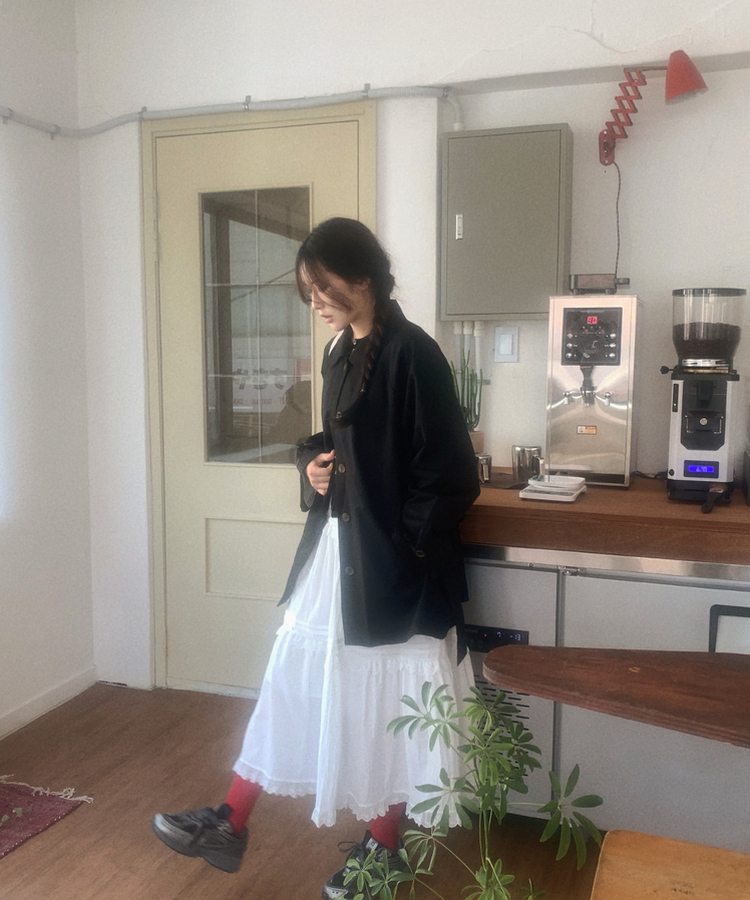 ティアードロングスカート WHITE