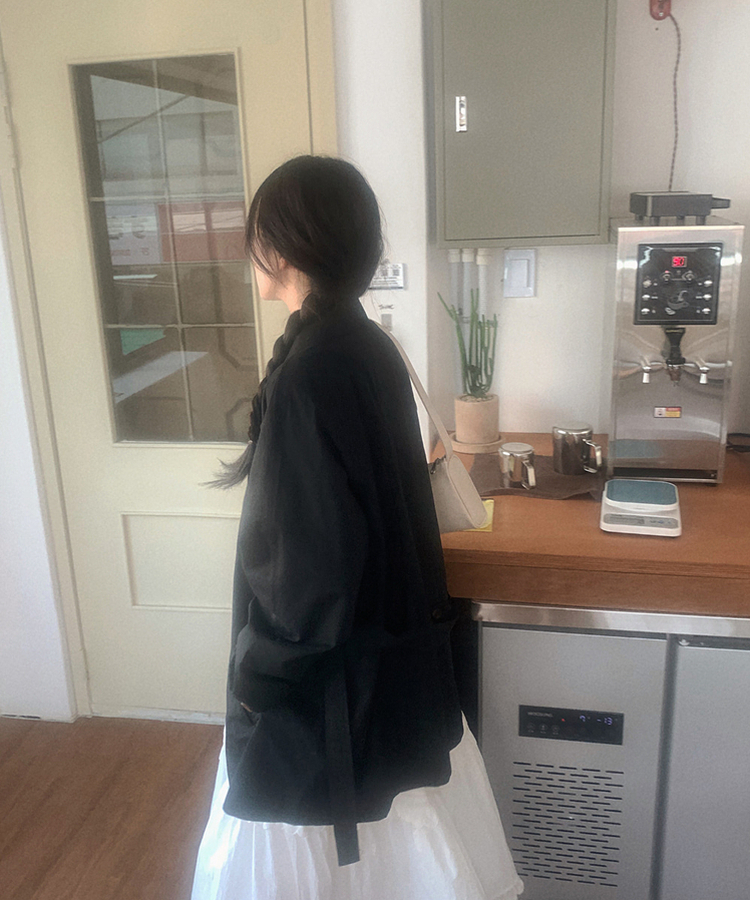 ロバンハーフトレンチコート BLACK