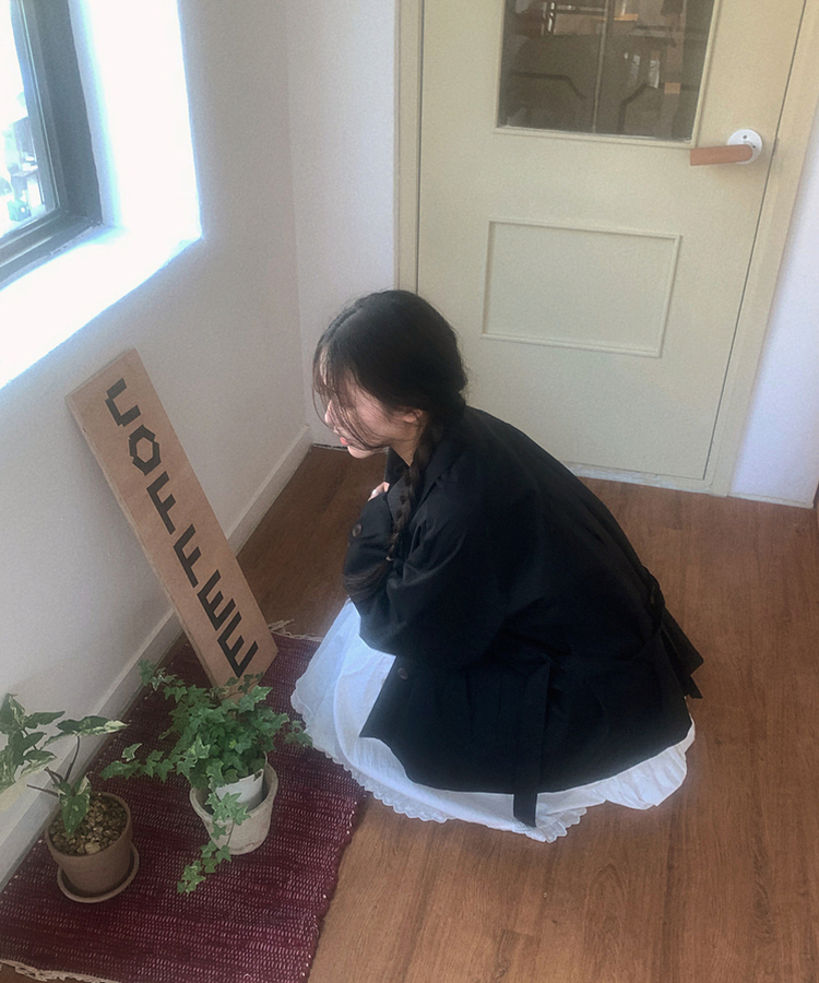 ロバンハーフトレンチコート BLACK