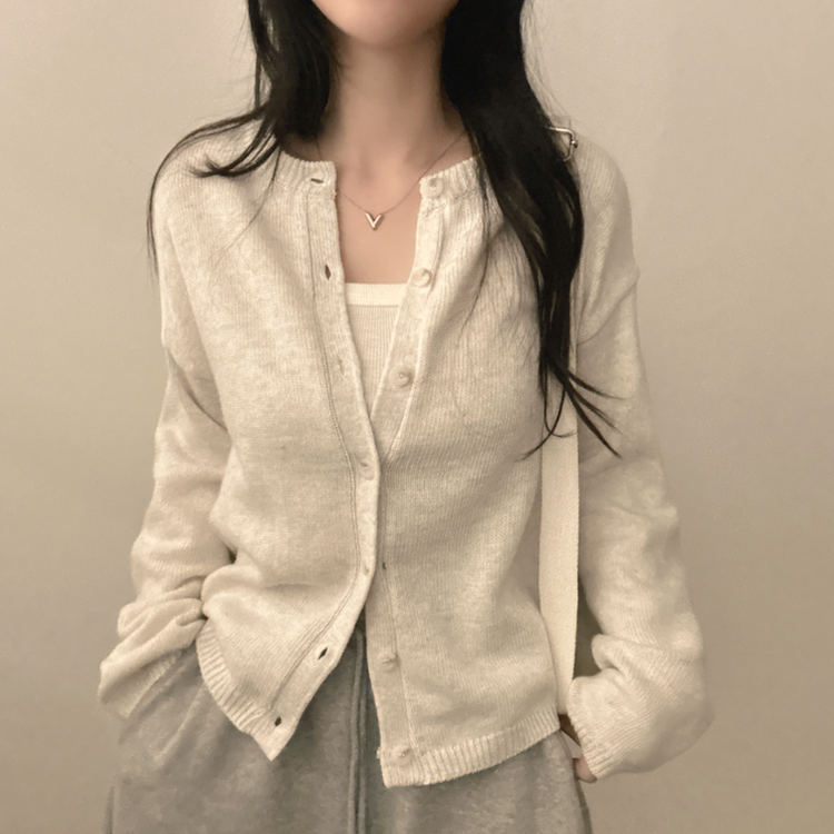 デイリーニットカーディガン(6color) OATMAEL GRAY