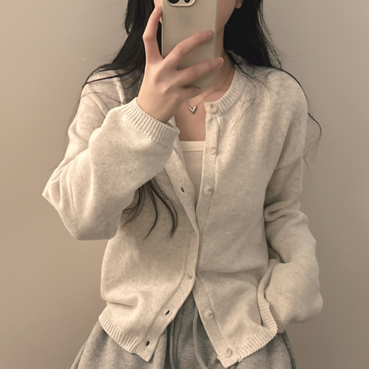 デイリーニットカーディガン(6color) OATMAEL GRAY