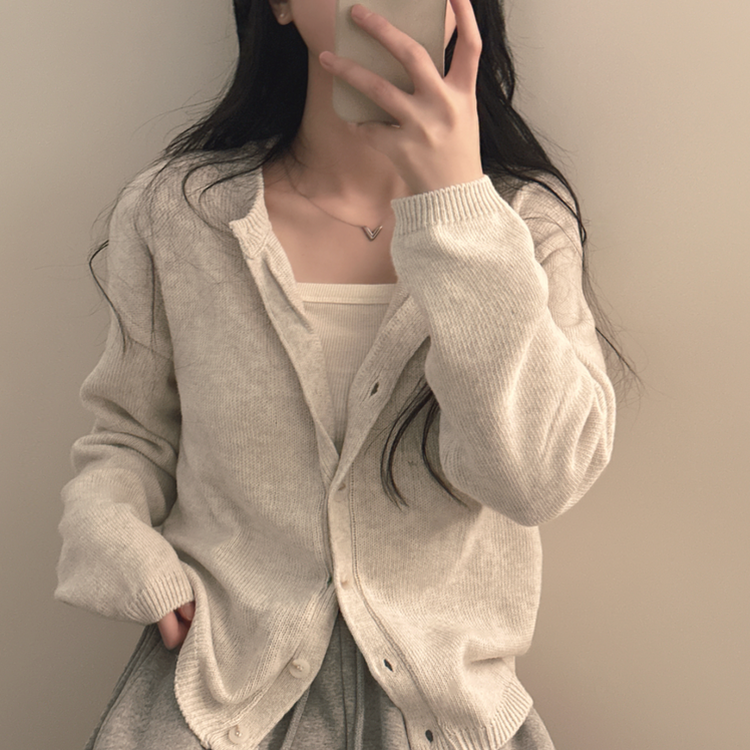 デイリーニットカーディガン(6color) OATMAEL GRAY