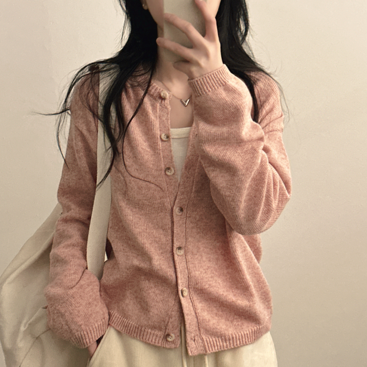 デイリーニットカーディガン(6color) INDIE PINK