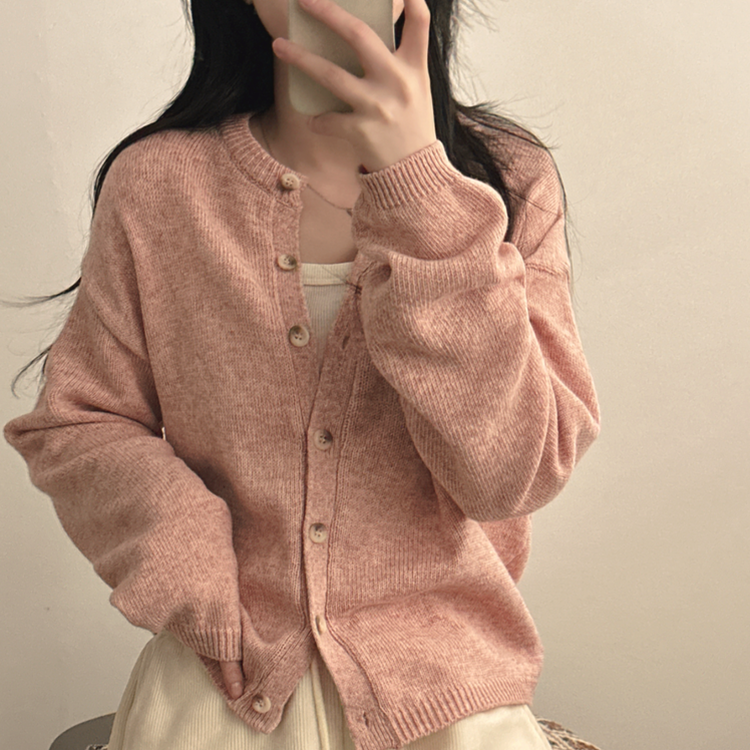 デイリーニットカーディガン(6color) INDIE PINK