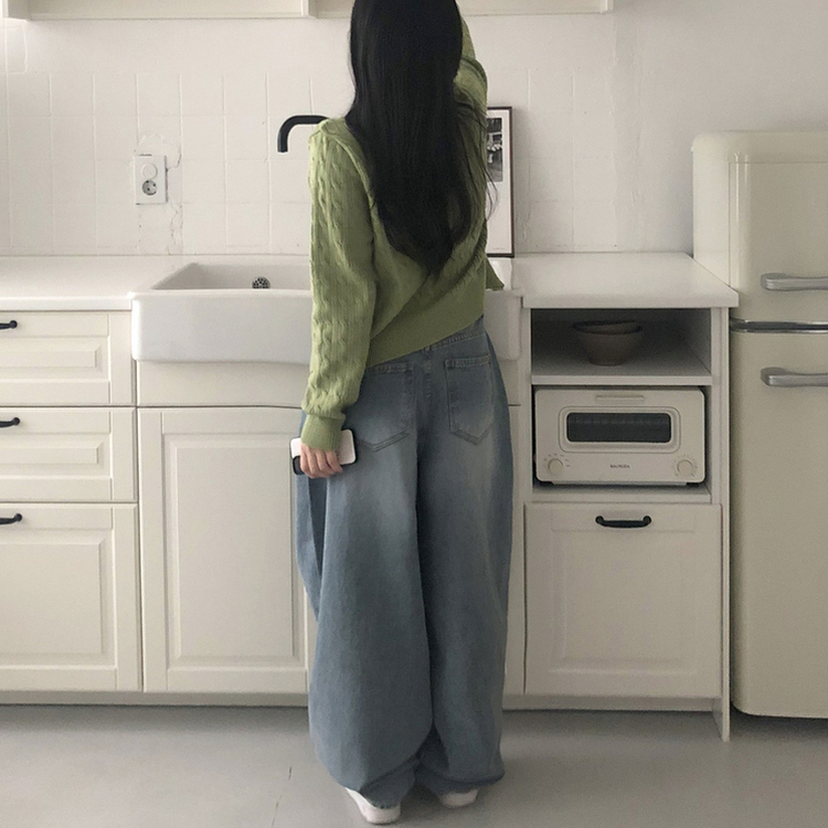 クロスバルーンワイドデニムパンツ LIGHT BLUE