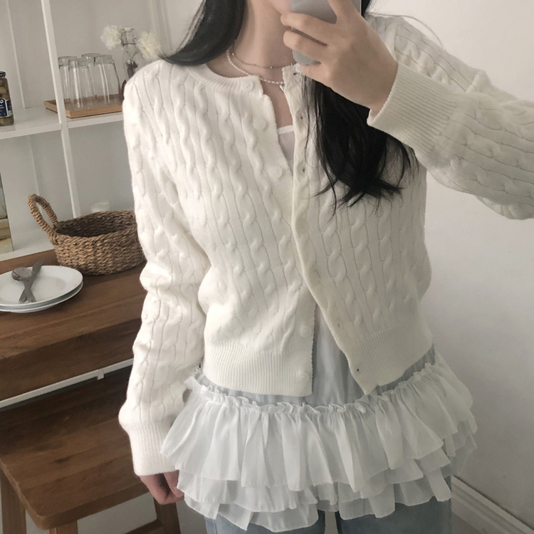 シャーリングフリルレイヤードキャミソール WHITE