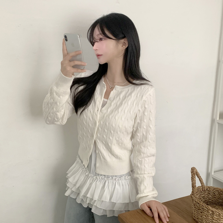 シャーリングフリルレイヤードキャミソール WHITE