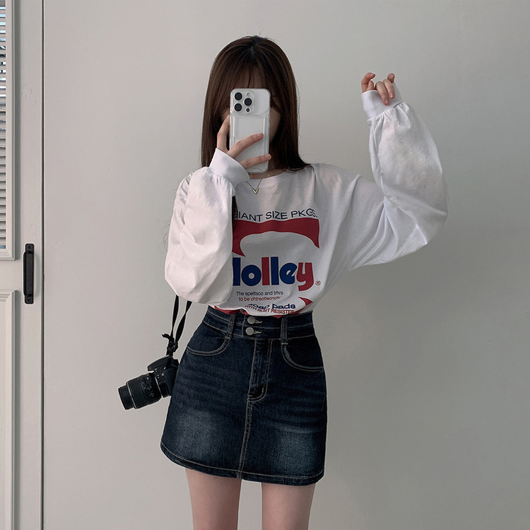 オーバーフィットプリンティング長袖Tシャツ WHITE