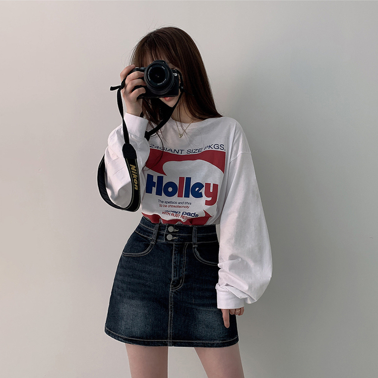 オーバーフィットプリンティング長袖Tシャツ WHITE