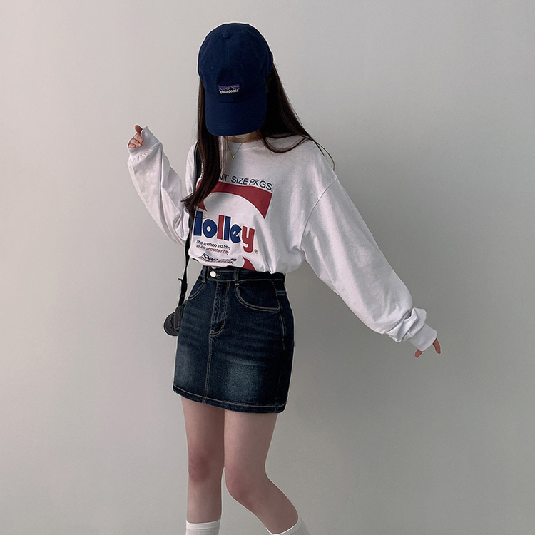 オーバーフィットプリンティング長袖Tシャツ WHITE