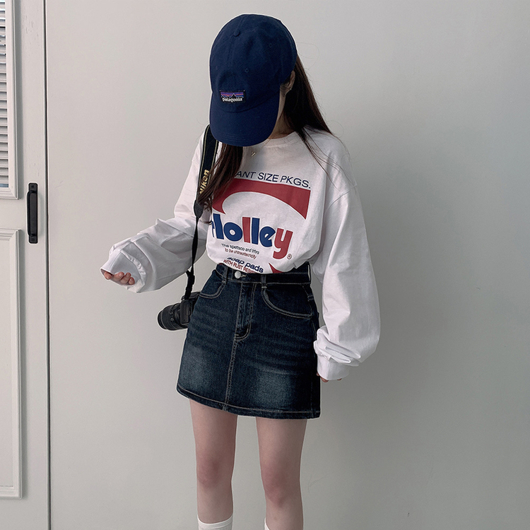 オーバーフィットプリンティング長袖Tシャツ WHITE