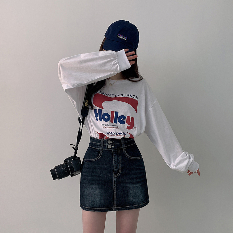 オーバーフィットプリンティング長袖Tシャツ WHITE