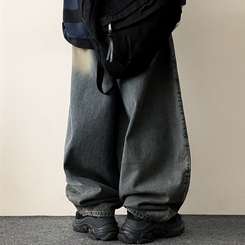 【丈別】]ビンテージウォッシングワイドデニムパンツ(5color) DARK DENIM