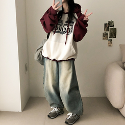 【丈別】]ビンテージウォッシングワイドデニムパンツ(5color) Vintage Light Blue