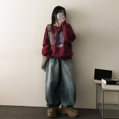 【丈別】]ビンテージウォッシングワイドデニムパンツ(5color) BLUE