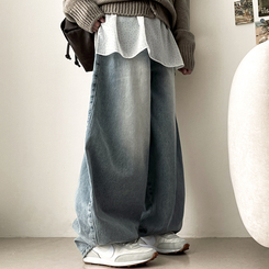 【丈別】]ビンテージウォッシングワイドデニムパンツ(5color) LIGHT DENIM