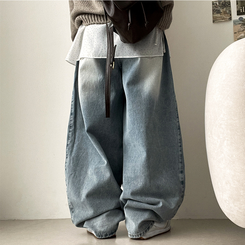 【丈別】]ビンテージウォッシングワイドデニムパンツ(5color) LIGHT DENIM