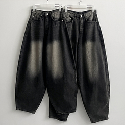 【丈別】]ビンテージウォッシングワイドデニムパンツ(5color)